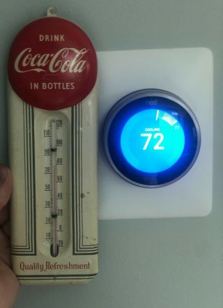 Vintage 1950 ' s Coca Cola Coke Thermometer 9 