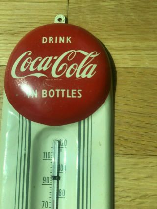 Vintage 1950 ' s Coca Cola Coke Thermometer 9 