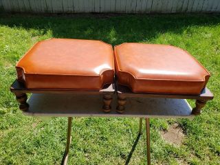 1 Pair Vintage 1960s Ethan Allen Mid Century Stacking Foot Stools Ottomans