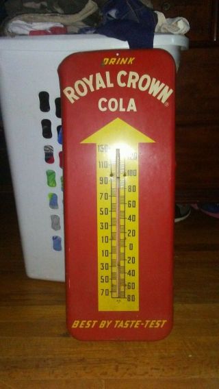 Large Vintage 1947 Rc Royal Crown Cola Soda Pop 26 " Metal Thermometer Sign