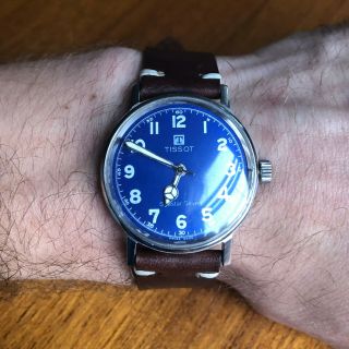 Vintage 1963 Tissot Seastar Seven Mechanical Watch - Blue Dial 8
