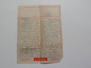 Wwii Letter V - Mail Form 1945 Hope Ease Fraternization Americans Friendliest Ww2