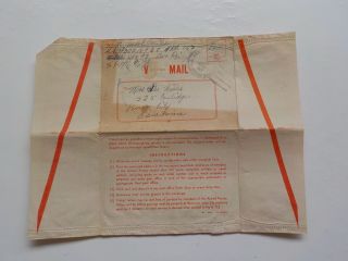 WWII Letter V - Mail Form 1945 Hope Ease Fraternization Americans Friendliest WW2 3
