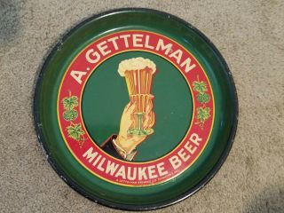 Gettelman Milwaukee Beer Tray Sign Vintage Old Bar Liquor Store Decor Drink