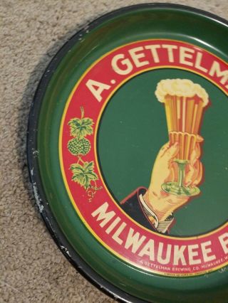 Gettelman Milwaukee Beer Tray Sign Vintage Old Bar Liquor Store Decor Drink 2