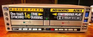 Aiwa Ad - Wx110 Stereo Double Cassette Deck Vintage Great