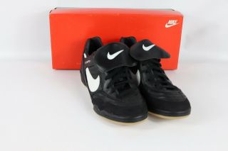 Vintage 90s Nike Mens 12 Tiempo Classic Trainer Indoor Soccer Shoes Black