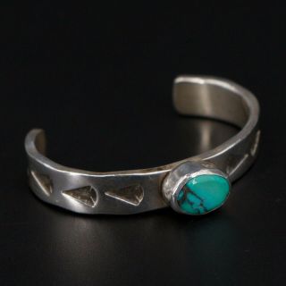 Vtg Sterling Silver - Navajo Turquoise Stamped 4.  5 " Child 