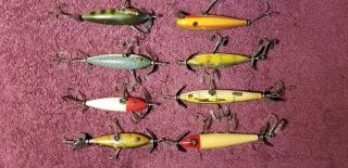 Old Wooden Minnows Pflueger Sheakspeare Southbend Fishing Lures