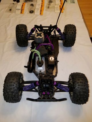 Vintage HPI Racing Nitro MT2 G3.  0 Stadium Truck RC 4WD 1/10 Scale With 5