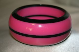 Black And Pink Bakelite Bracelet