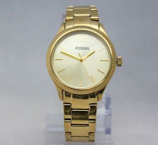 Fossil Bq3073 Classic Golden Tone Boyfriend Stainless Steel Women Watch