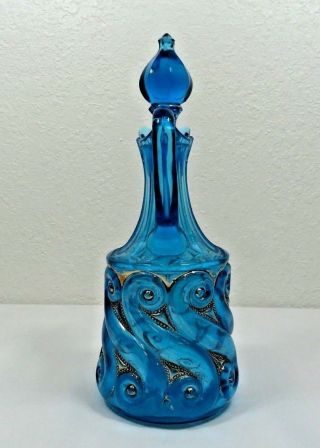 Tall Vintage Retro 70s blue carafe Pop Art Deco Mid Century décor 3