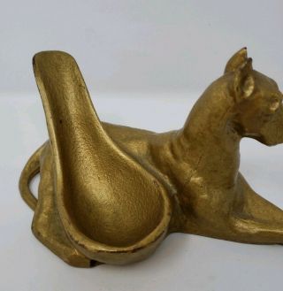 Vintage great dane Dog Figurine Pipe Holder Rest Stand Tobacco Metal rare 7