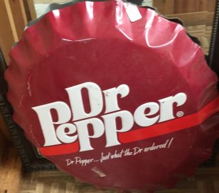 Vintage Nos 27 " Diet Dr Pepper Embossed Bottle Cap Sign