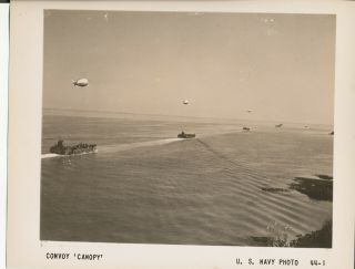 Wwii 1944 D - Day Normandy,  From Set Photo 1 Convoy Canopy Lcts Barrage Balloons