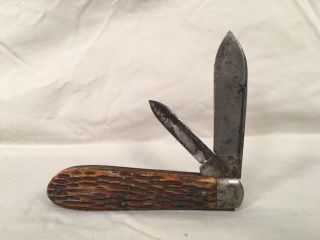 Schrade Cut Co Walden Ny Vintage Bone Handle Jack Knife 2 Blade Pre War