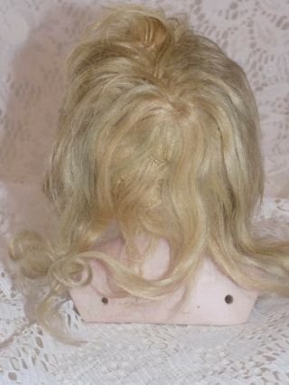 Antique German Kestner 154 Doll Head Plaster Pate and Mohair Wig 4