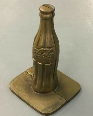 1963 Vintage Coca - Cola Book End Bronze Bottle Coke