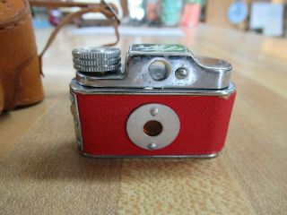 Vintage Rare Red HIT Miniature Japan Spy Camera with Case,  Film in Camera 5