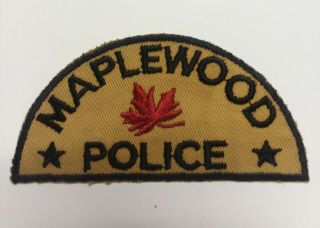 Minnesota Maplewood Police Patch Cheese Cloth Old Vintage Mn Sheriff