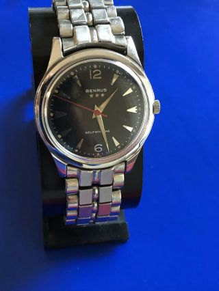 Vintage Men’s Benrus Automatic Black Dial Runs