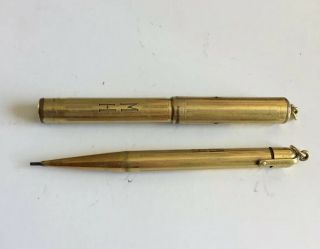Vintage Swan Mabie Todd 14k Gold Filled Fountain Pen & Pencil Set 14k Nib
