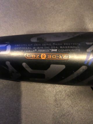 2017 Demarini CF Zen Zero Dark Edition 30/20 - 10 Re - tooled Rare 8