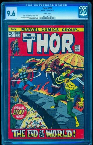 Thor 200 Cgc 9.  6 Nm,  Loki Cover Very Rare White Pages Only 8 Cgc 9.  8