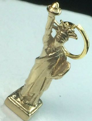 14k Yellow Gold Statue Of Liberty 3d Charm Pendant.  2.  0gm