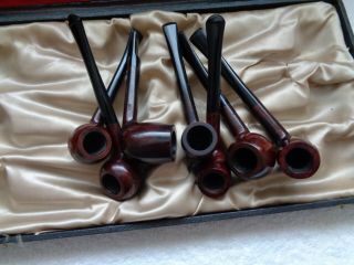 Vintage 7 Imperial Two Point Tobacco Smoking Pipes in shop advertising case 7