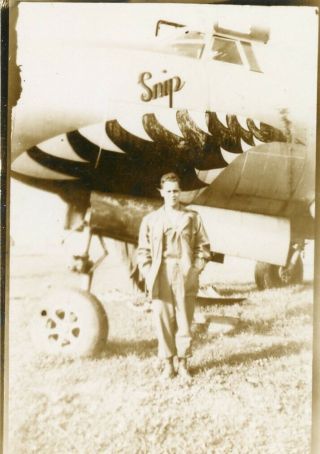Org Wwii Photo: American Flying Tigers Aviator With Bomber - “snip”