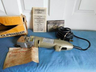Vtg.  1983 Stewart By Oster Variable Speed Clipmaster Animal Clipper/ Instructions