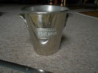 French Vintage chromed CHAMPAGNE ICE BUCKET Cooler : RENE BRUN 6