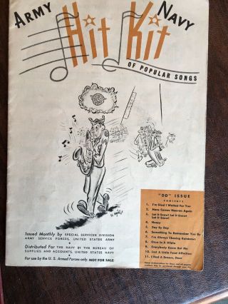 Vintage Ww2 Army Navy Hit Kit Song Book Dd Issue