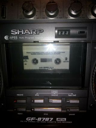 Vintage SHARP GF - 8787 METAL Boom Box Ghetto Blaster AM/FM Cassette 2
