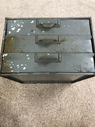 Vintage 3 Drawer Lyon Metal Small Parts/tool Cabinet Hardware Storage Organizer