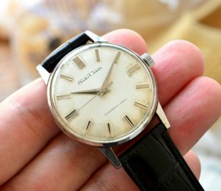 Seiko Crown Rare Vintage Winding Wrist Watch Diashock 21j [from Japan]