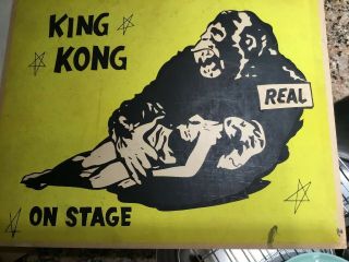 Spook Show Window Card King Kong 11” X 14” Vintage Day - Glo