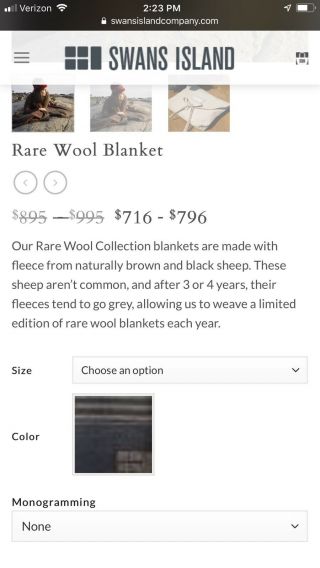 Swans Island Rare Virgin Wool $895 Blanket Double/Queens Size 90x 90 8