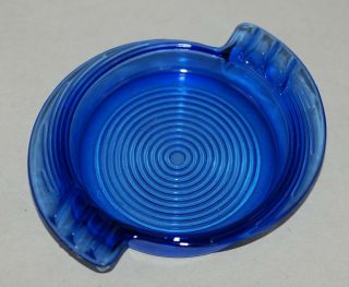 VINTAGE COBALT GLASS ASHTRAY ALSO MAKES A PERFECT WINE COASTER 4