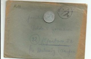 50 Reichspfennig,  1942 - B.  1/2 Mark.  German Military Coin.  Xf.  With Feldpost.