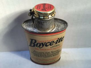 Vintage Boyce - Ite Oil Can Nos Handy Oiler Oz 4 Rare Lead Tin Amoco Mobil Sunoco