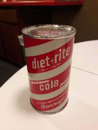 1958 50s Diet Rite Nehi Royal Crown Cola Flat Top Soda Can Vanity Lid Vintage