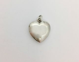 Authentic Tiffany & Co.  Vintage Puffy Heart Pendant For Necklace Sterling Sil.