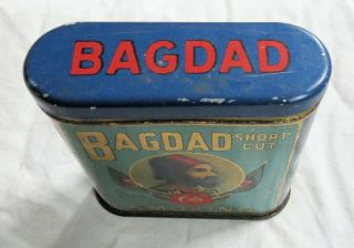 Bagdad Short Cut Pipe Tobacco Tin Vest Pocket Old Vtg Antique 3