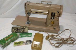 Vintage Singer Slant Needle Sewing Machine Model 301a - &