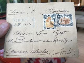 Rare Nyassa Colonial Portugal 1901 Registered Postal Cover Ibo To Paris