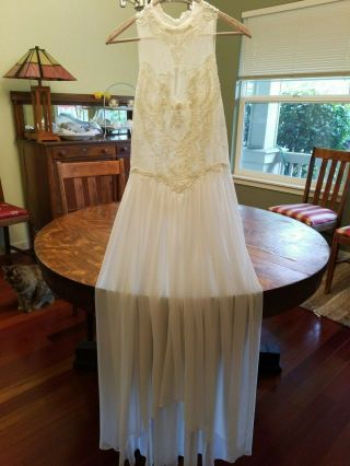 Vtg Jonquil Diane Samandi Ivory " Heirloom Bride " Lavish Lace Bridal Nightgown M