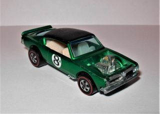 Rare Hot Wheels Redline " King Kuda " Green With A Black Roof & White Int.